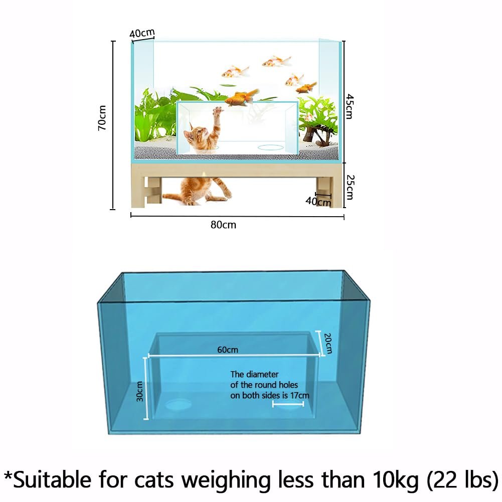 2024 Modern Cat View Fish Aquarium Glass Tank Custom Volume with Sustainable Plastic Lighting Type