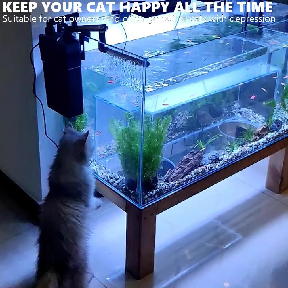 2024 Modern Cat View Fish Aquarium Glass Tank Custom Volume with Sustainable Plastic Lighting Type