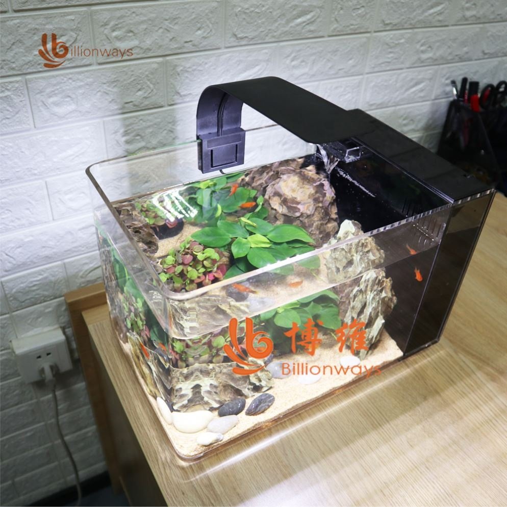 Aquarium Acrylic Isolation Small Fish Tank With Self Cleaning System And Led Lighting