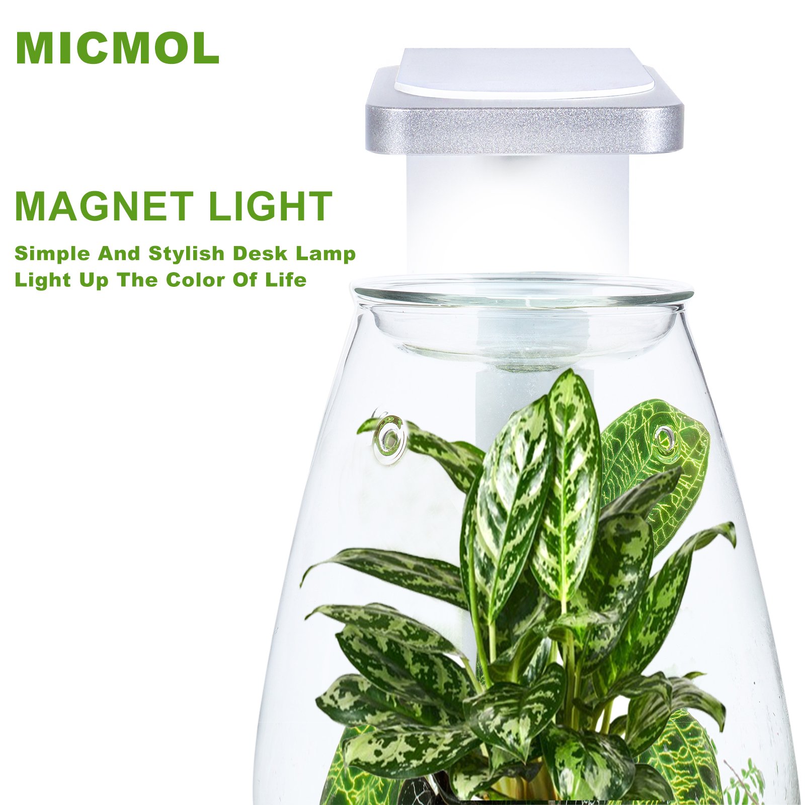 MicMol Magnetic 2024 Light 10W APP control LED Desktop light For Micro-Landscape Plants Nano Fish Tank lighting