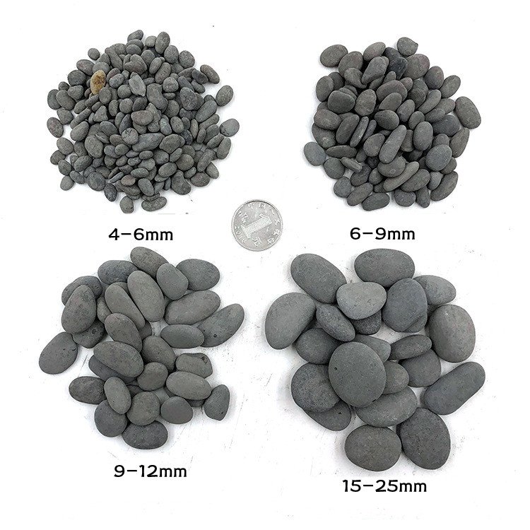 Natural Gray Black White Red Pebble Garden Decor Stones for Aquarium Landscaping
