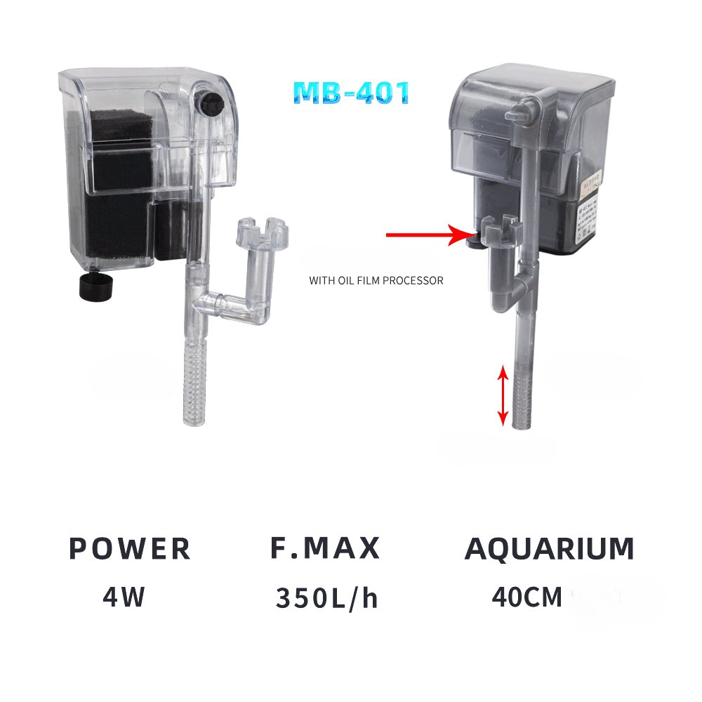 Aquarium External Filter Hang On Fish Tank Imitating Waterfall Ecosystem Removing Oil Film Increasing Oxygen