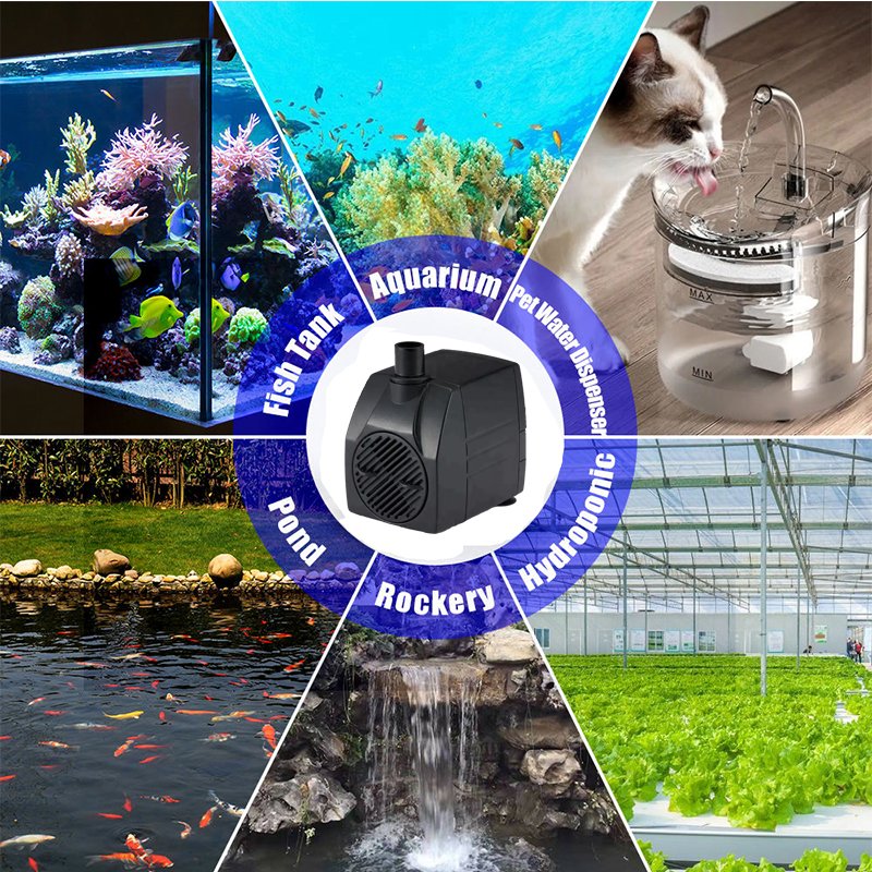350L/H Small 7W Fish Tank Submersible Pump Aquarium