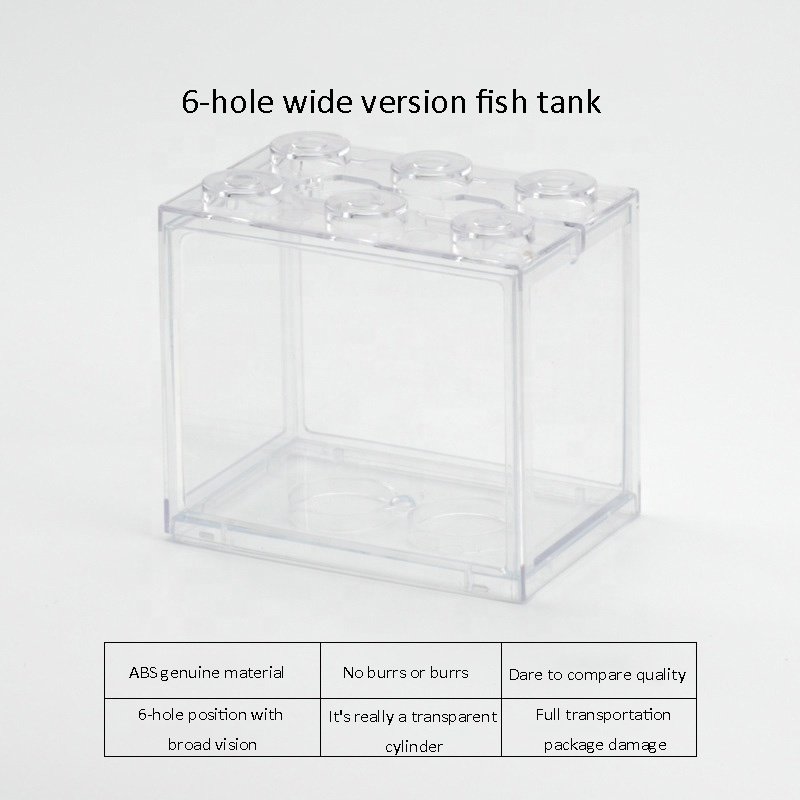 Small Desktop Fish Tank Block Arrangement 6-Hole Transparent Aquarium Accessories Tank