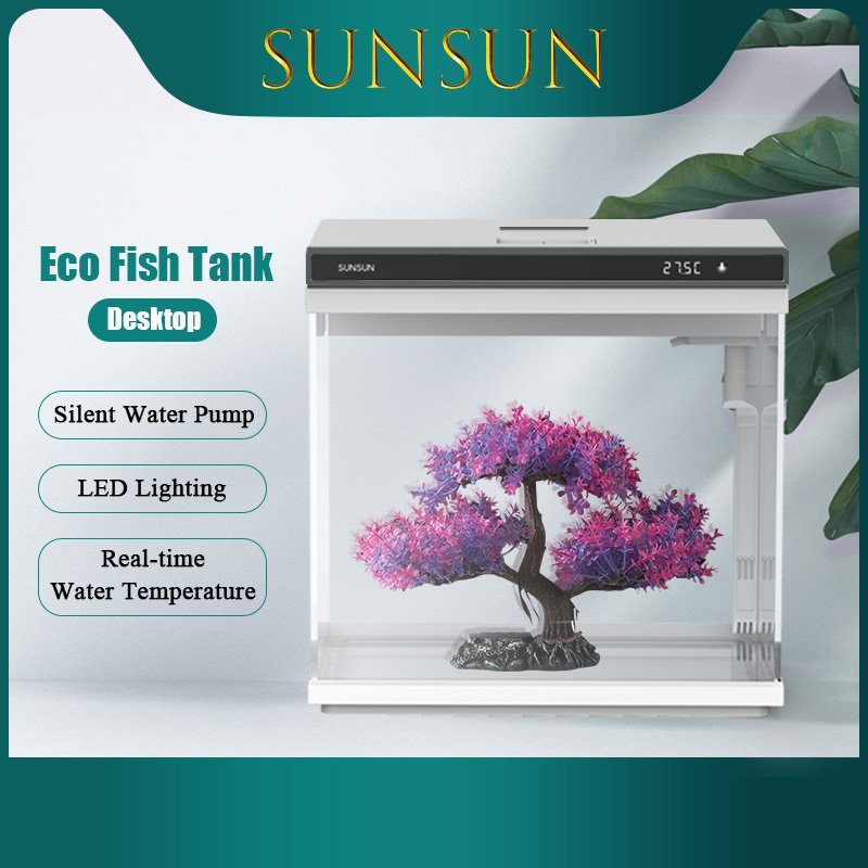 Wholesale Fish Tank Aquarium Led Light Small Fish Tank Internal Filter Ultra White Glass Aquarium with Temperature Display