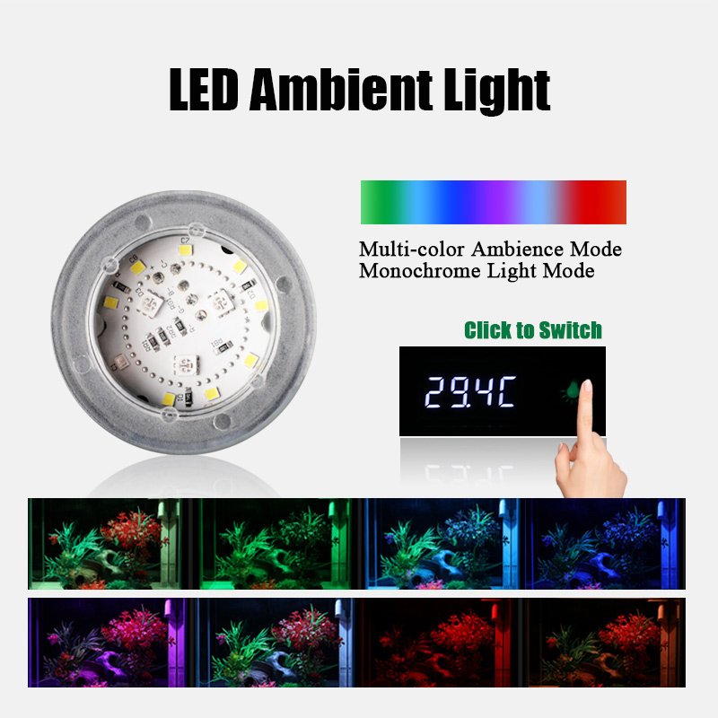 Wholesale Fish Tank Aquarium Led Light Small Fish Tank Internal Filter Ultra White Glass Aquarium with Temperature Display
