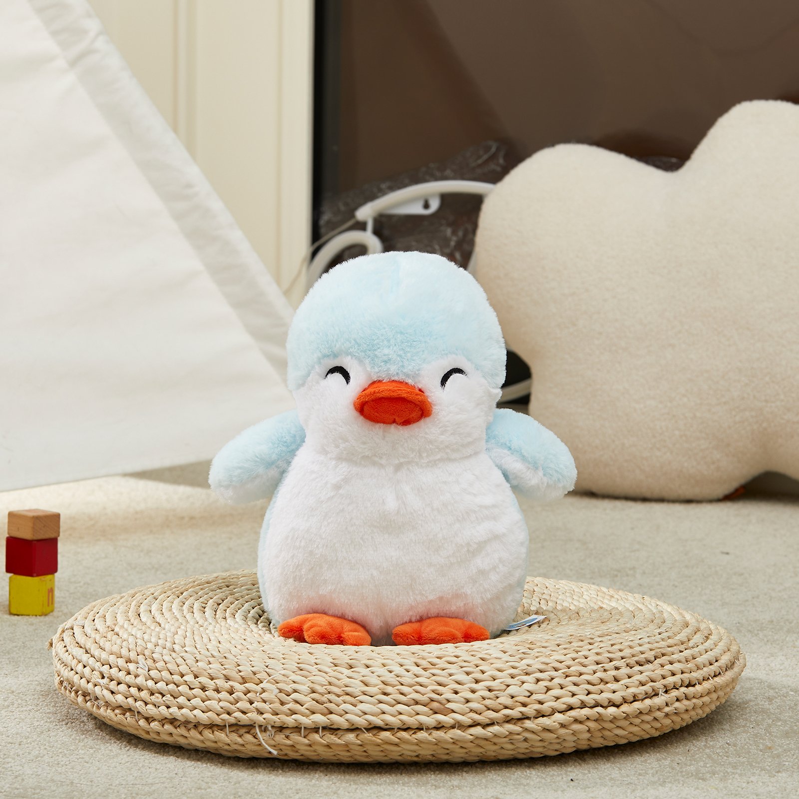 Glow Guards 12'' Light up Stuffed Blue White Penguin Snuggle Soft Plush Toy with LED Night Lights Glow Birthday for Toddler Kids