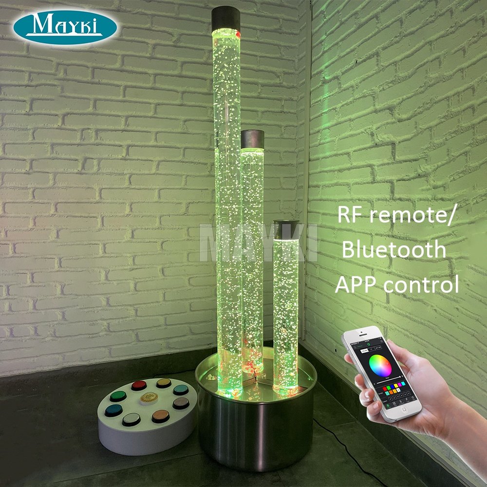 Sensory Room LED Bubble Tube Light Floor Standing Smart Water Bubble Tube Aquarium Lamp with Fish