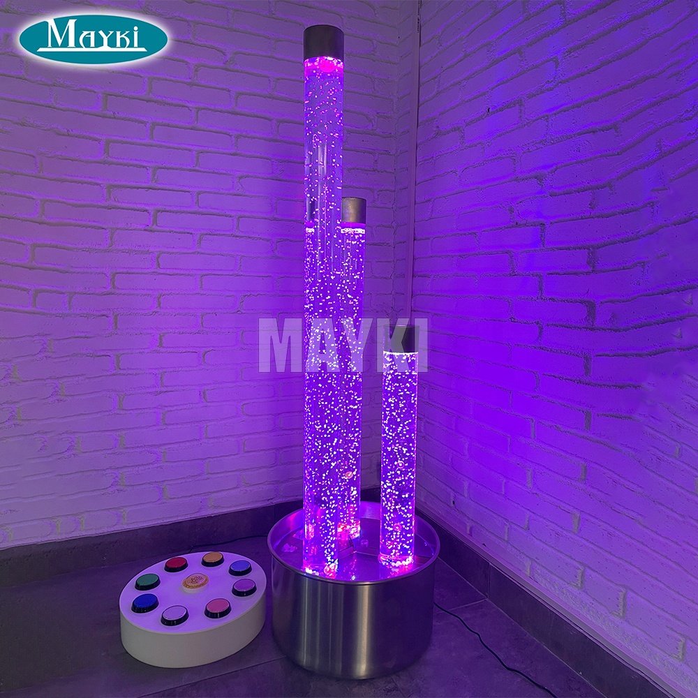 Sensory Room LED Bubble Tube Light Floor Standing Smart Water Bubble Tube Aquarium Lamp with Fish