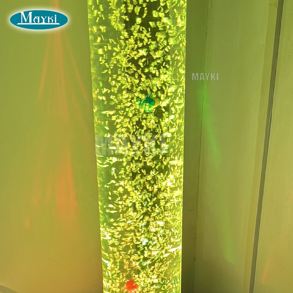 Sensory Room LED Bubble Tube Light Floor Standing Smart Water Bubble Tube Aquarium Lamp with Fish