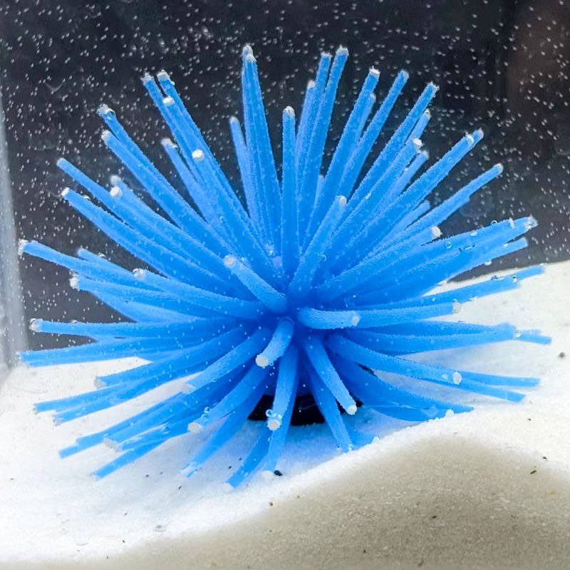 Silicone Aquarium Fish Tank Ornament Artificial Sea Urchin Plant Aquarium Accessories