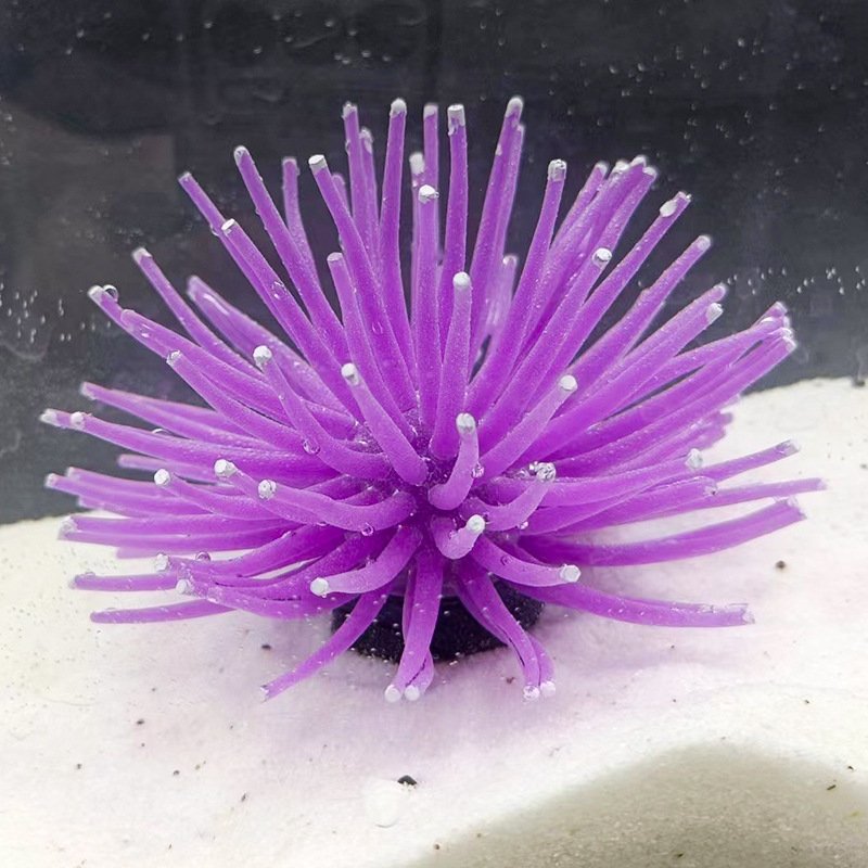 Silicone Aquarium Fish Tank Ornament Artificial Sea Urchin Plant Aquarium Accessories