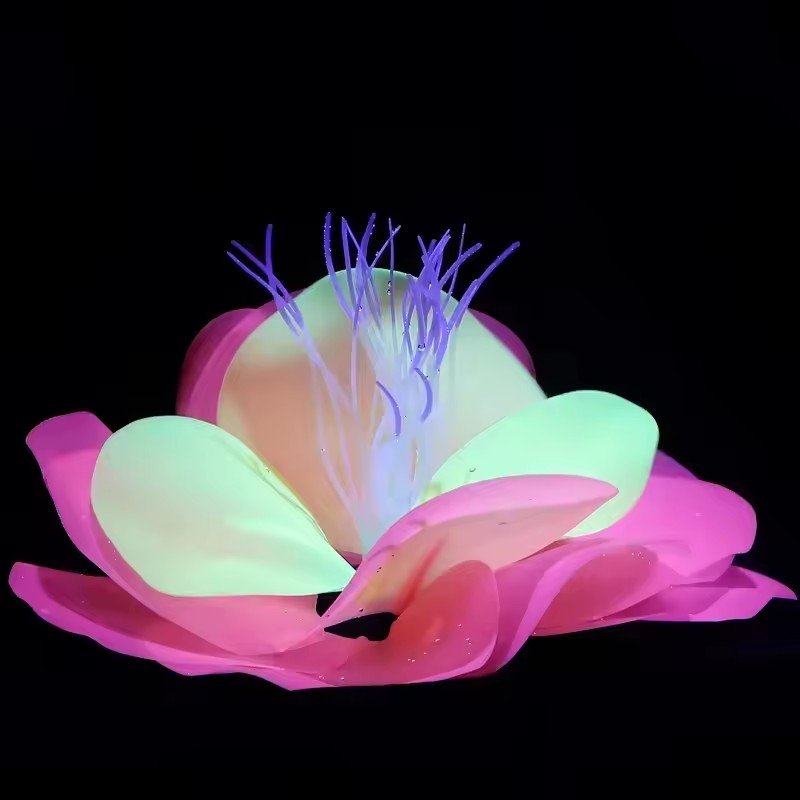 Fish tank decoration soft aquatic flowers aquatic grass silicone does not hurt fish fluorescence simulation landscaping flowers