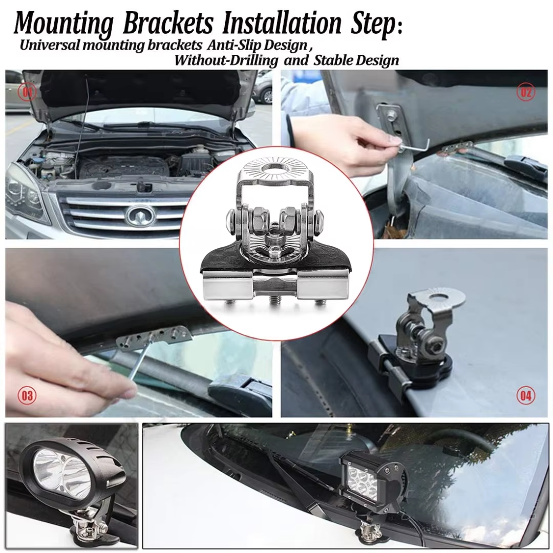 Cross Border Hot Selling Car Hood Universal Bracket Hood Card Edge Spotlight Strip Light LED Light Bracket