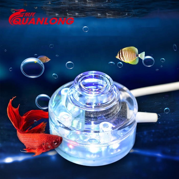 Quanlong color changing fish tank lamp marine wrgb led aquarium lights with air stone mini aquarium light led