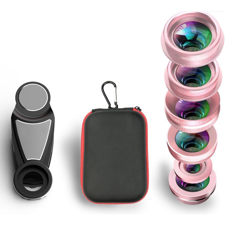 6 in 1 Universal Clip On 0.63 Wide Angle+ 15X Macro+ 198 Fisheye+2X Telephoto+ Kaleidoscope+ CPL Camera Lens Smart Phone Lens