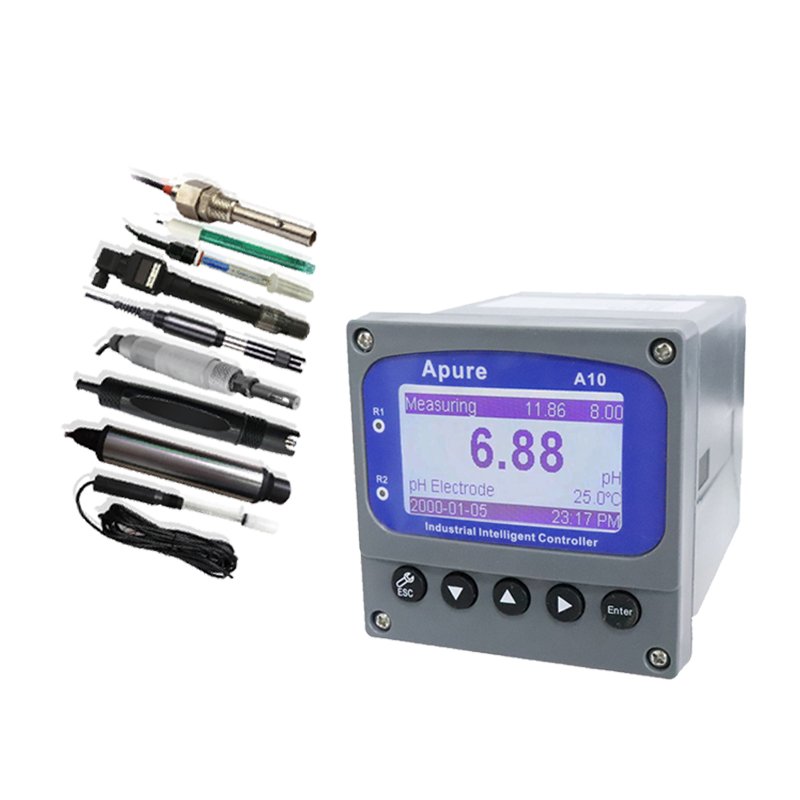 Apure Aquarium Pool 4-20ma Digital Hydroponic Automatic EC pH Controller With Dosing Pump