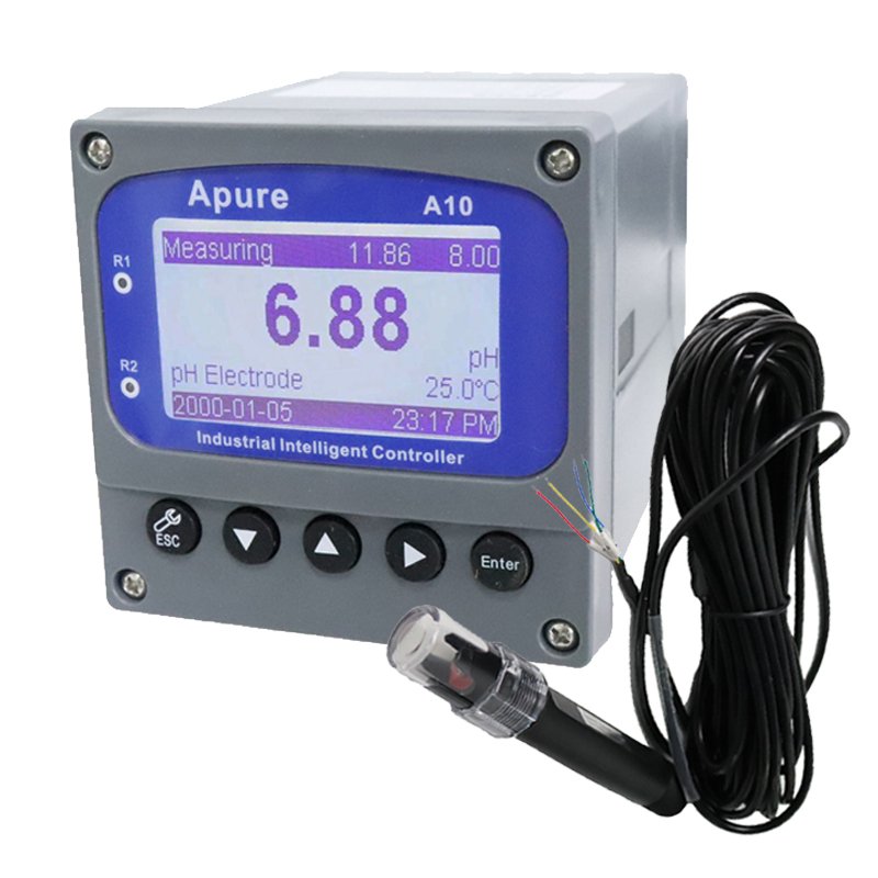 Apure Aquarium Pool 4-20ma Digital Hydroponic Automatic EC pH Controller With Dosing Pump