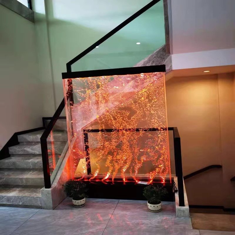 modern luxury led acrylic aquarium water bubble wall screen room divider home decor