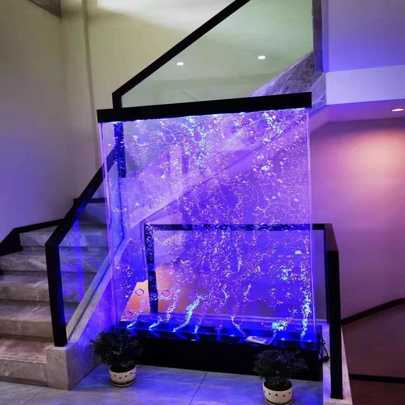 modern luxury led acrylic aquarium water bubble wall screen room divider home decor