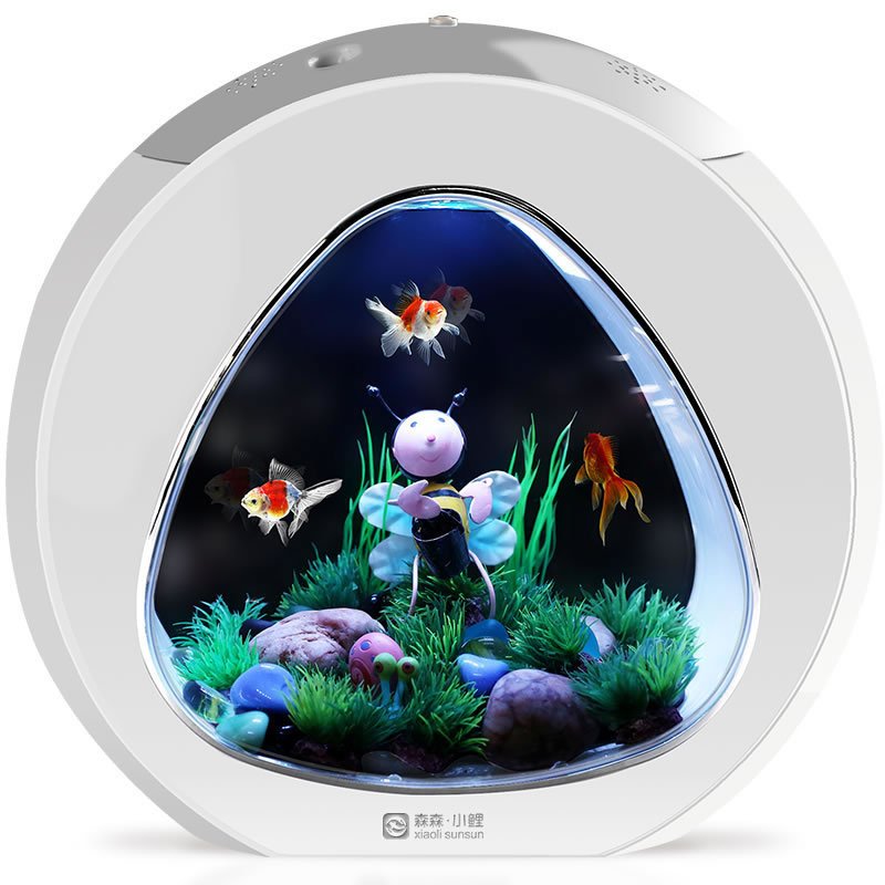SUNSUN XYA/XYB Series Acrylic View Aquarium Small Fish Tank With Gradient LED Light DIY Photos For Home Office