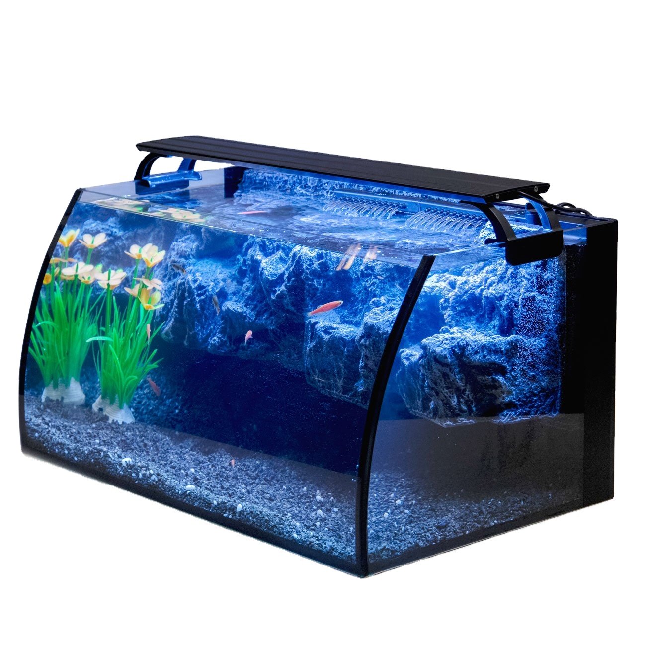 Hygger Top Sale aquarium fish tank starter kit, koi fish aquarium tank pond 8 gallon(30L) with aquarium light water pump