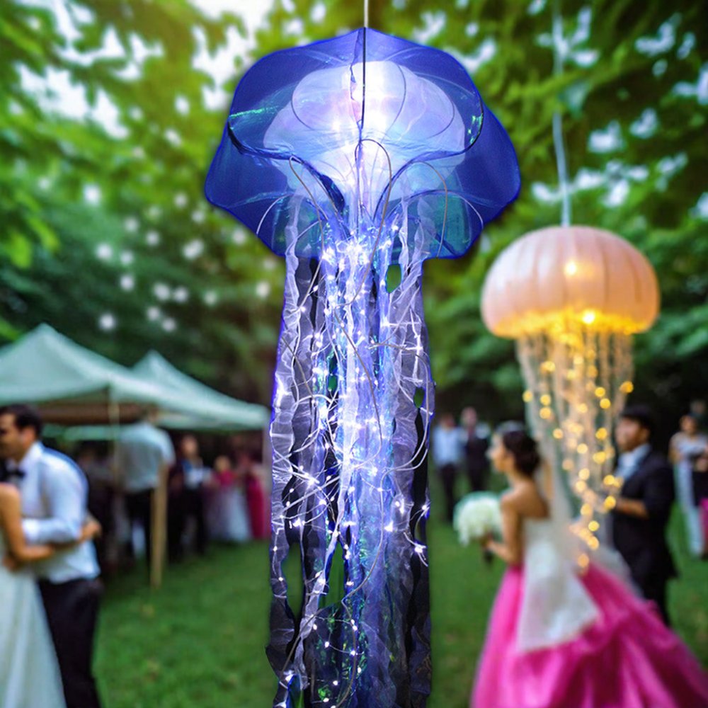 Blue Jellyfish led Lava LED Light Waterproof optical Jellyfish Aquarium light Solar Cell AC Power Holiday decorations