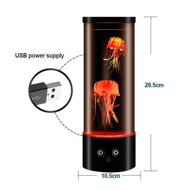 Kid Gift Led Color jellyfish Changing Decoration Bedside Table Night Light Aquarium Jellyfish Lamp