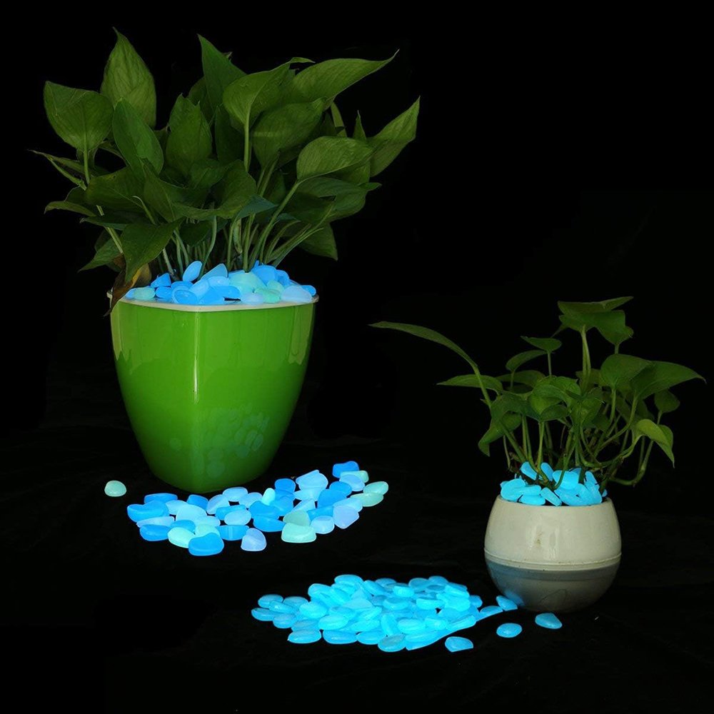 500PCS Glowing Rock Cobble Stones Garden Paving Luminous Landscape Pebbles Fluorescent Aquarium Fishbowl Fish Tank Globe Stone