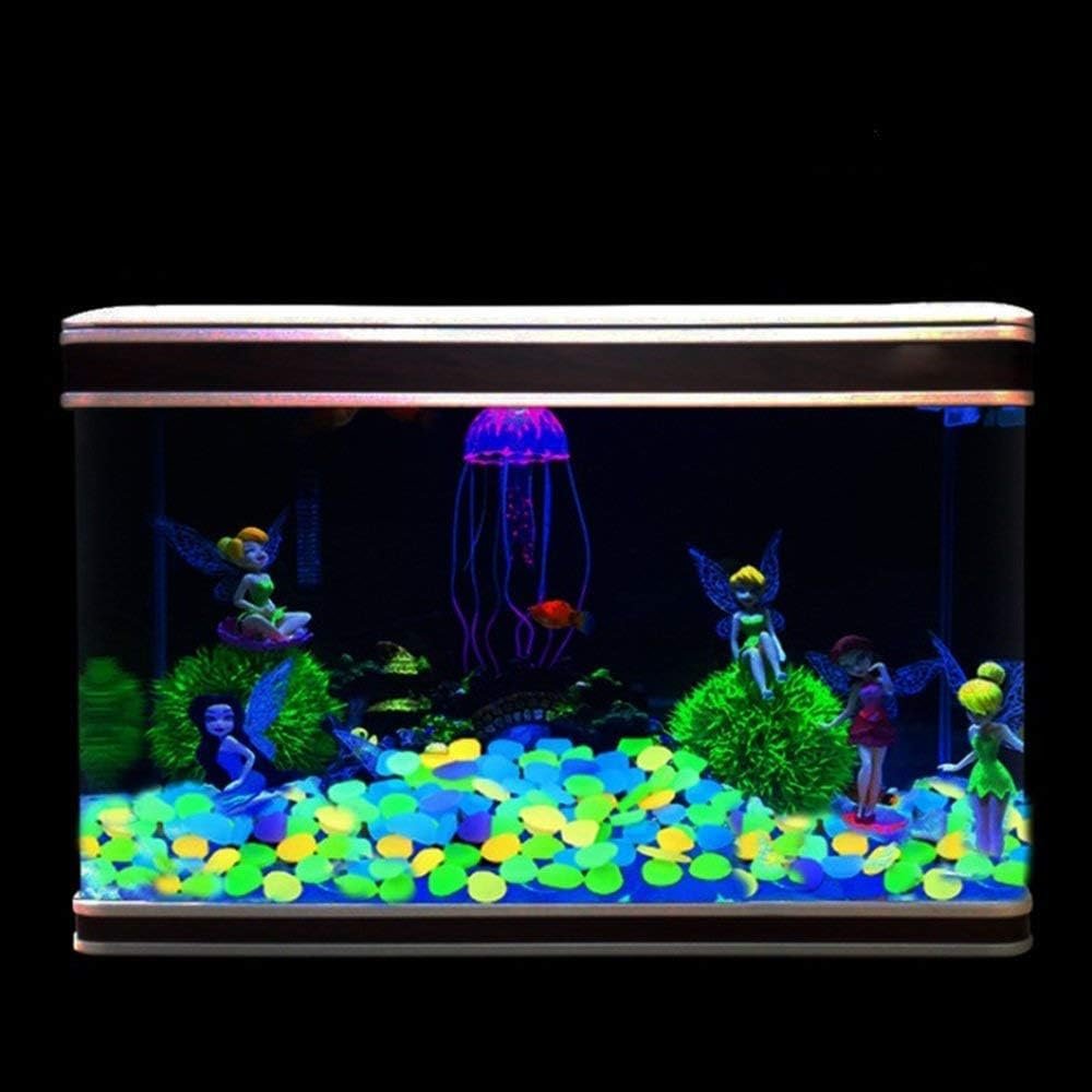 500PCS Glowing Rock Cobble Stones Garden Paving Luminous Landscape Pebbles Fluorescent Aquarium Fishbowl Fish Tank Globe Stone