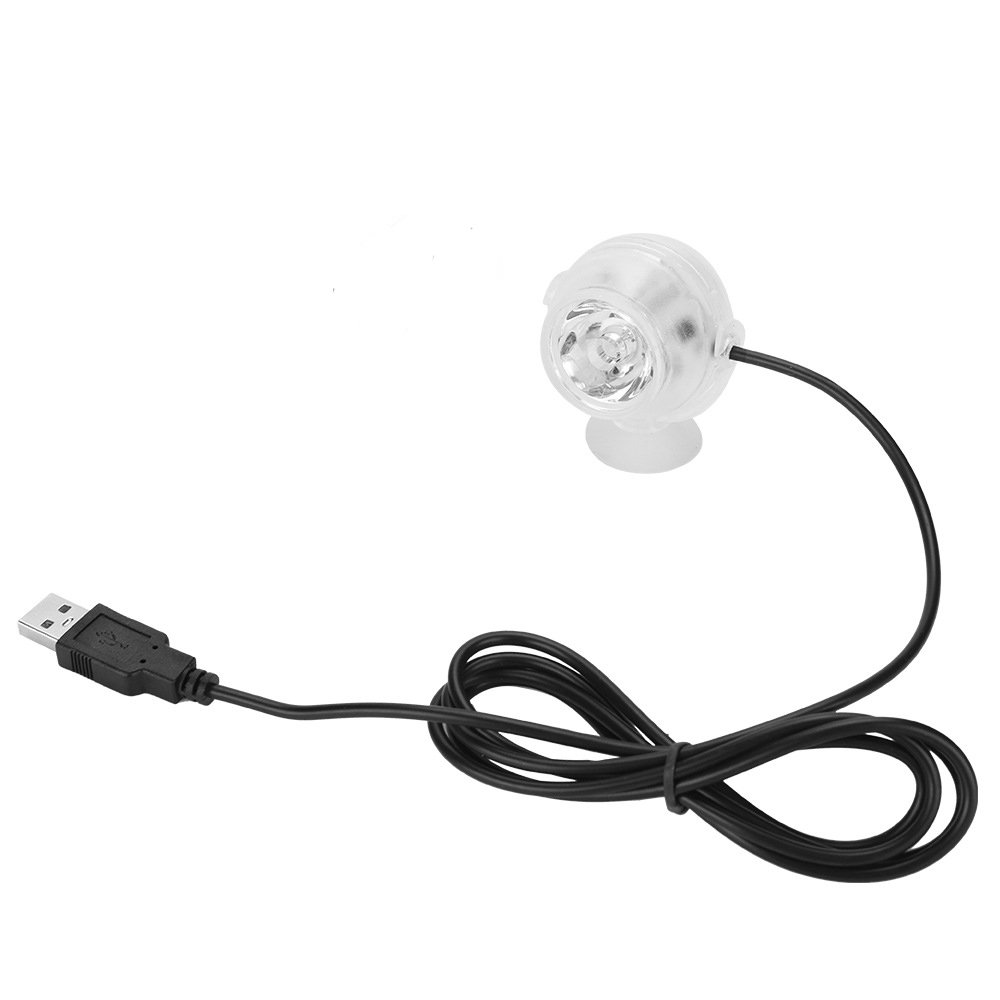 Aquarium Light Suction Cup USB Wire RGB Colourful Gradient Submersible Spot Lights IP68 Waterproof Underwater Fish Tank LED Lamp