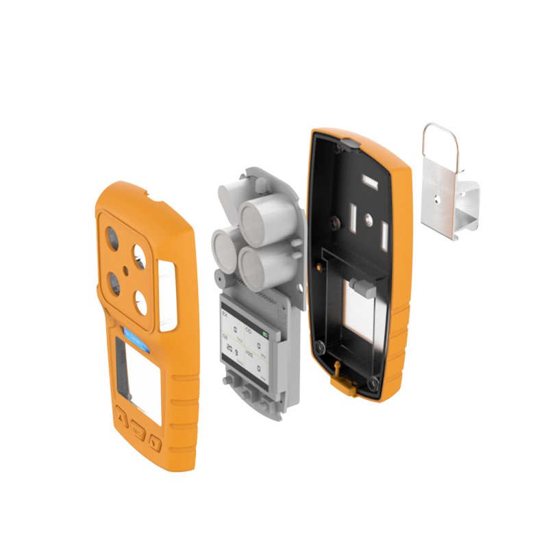LED Digital Display Rechargeable Multi Gas Detector Yellow Oem and Odm Co2 Detector Portable Multi 4 in 1 1 Years Exib IIB Gb