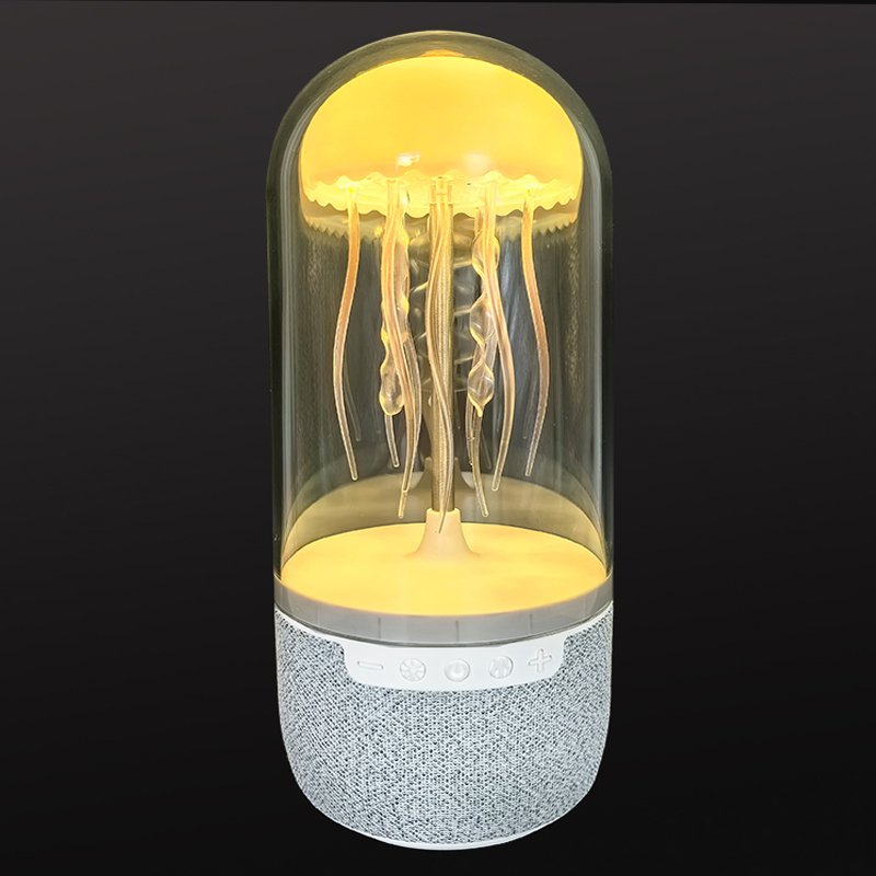 New White Noise LED Jellyfish Aquarium Night Light 7-Color Changing with 4 Light Mode Jellyfish Lamp Bluetooth Speaker