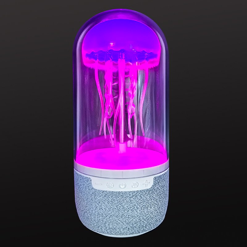 New White Noise LED Jellyfish Aquarium Night Light 7-Color Changing with 4 Light Mode Jellyfish Lamp Bluetooth Speaker