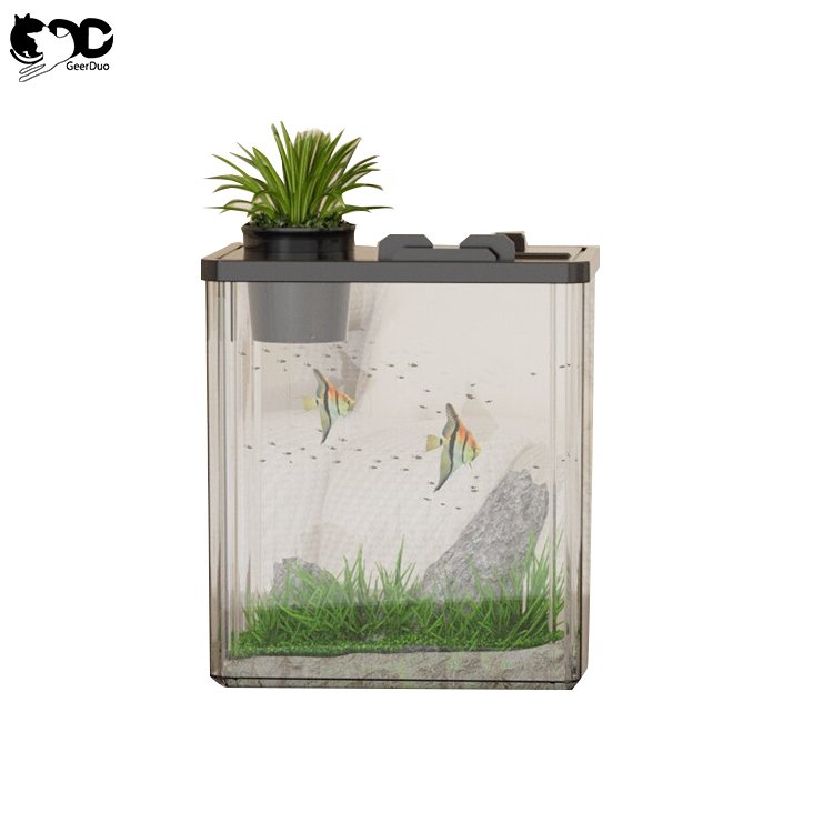 Geerduo Pet Wholesale Multi-function Easy Clean 3L Transparent Acrylic Fish Shrimp Water Tank With LED Light