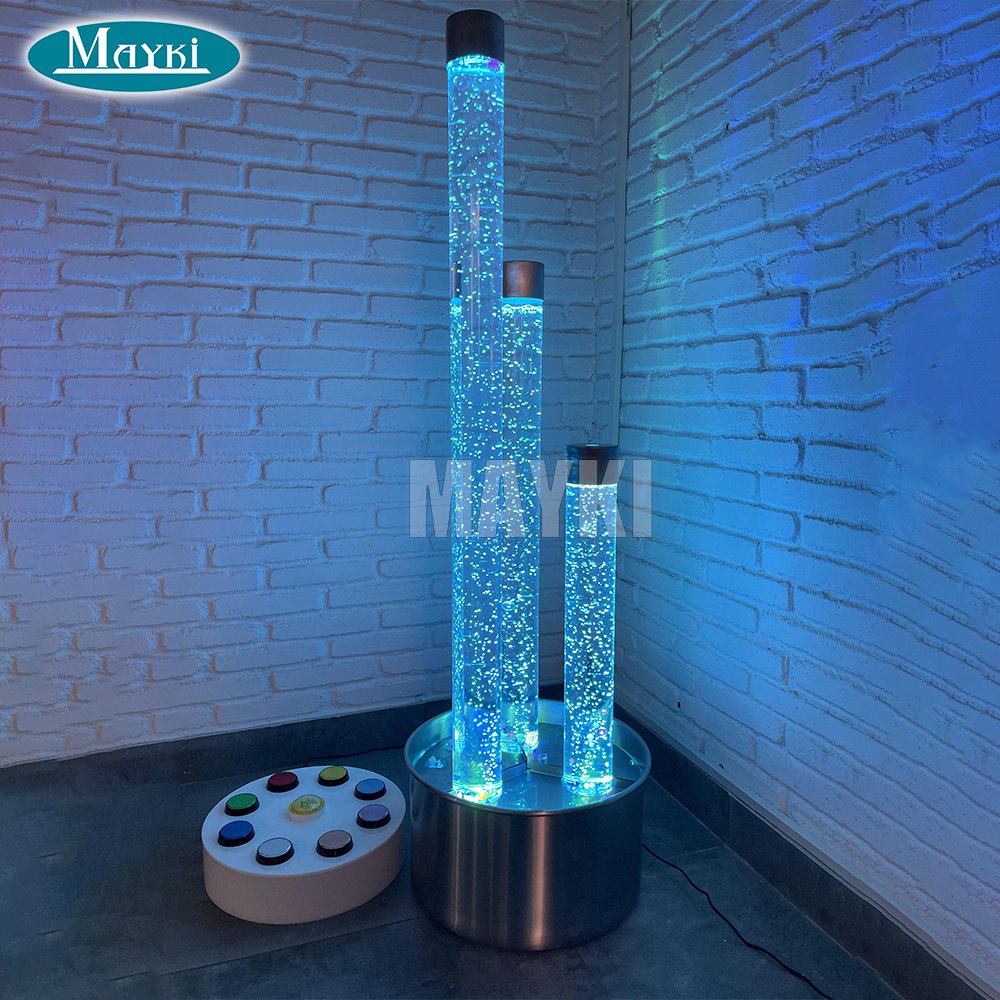 LED Fiber Optic Lights Water Bubble Tube Sensory Acrylic Bubble Tube for Kids Play Sensory LED Light
