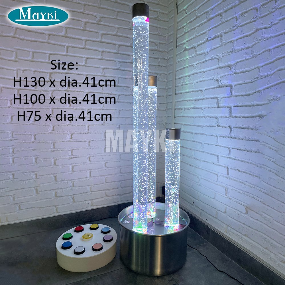 LED Fiber Optic Lights Water Bubble Tube Sensory Acrylic Bubble Tube for Kids Play Sensory LED Light