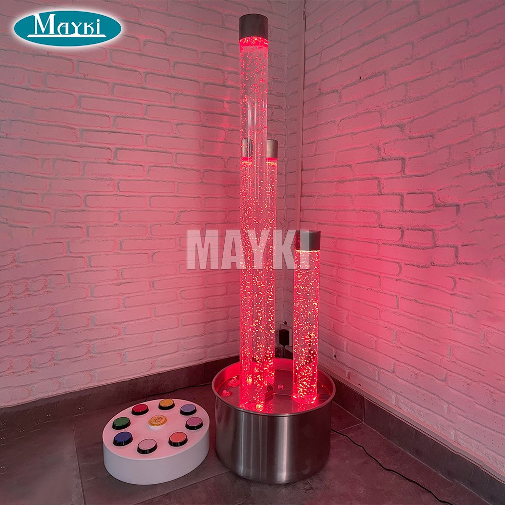 LED Fiber Optic Lights Water Bubble Tube Sensory Acrylic Bubble Tube for Kids Play Sensory LED Light