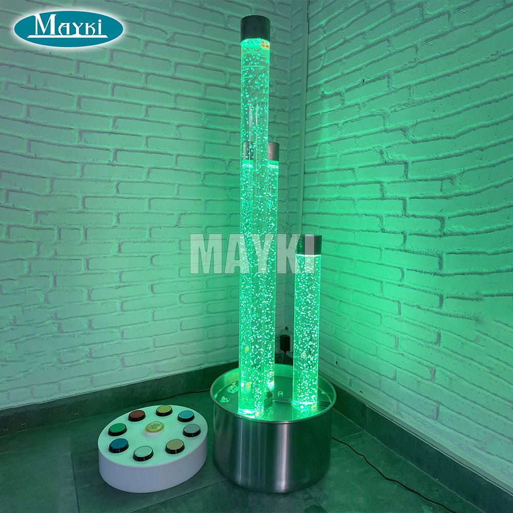 LED Fiber Optic Lights Water Bubble Tube Sensory Acrylic Bubble Tube for Kids Play Sensory LED Light