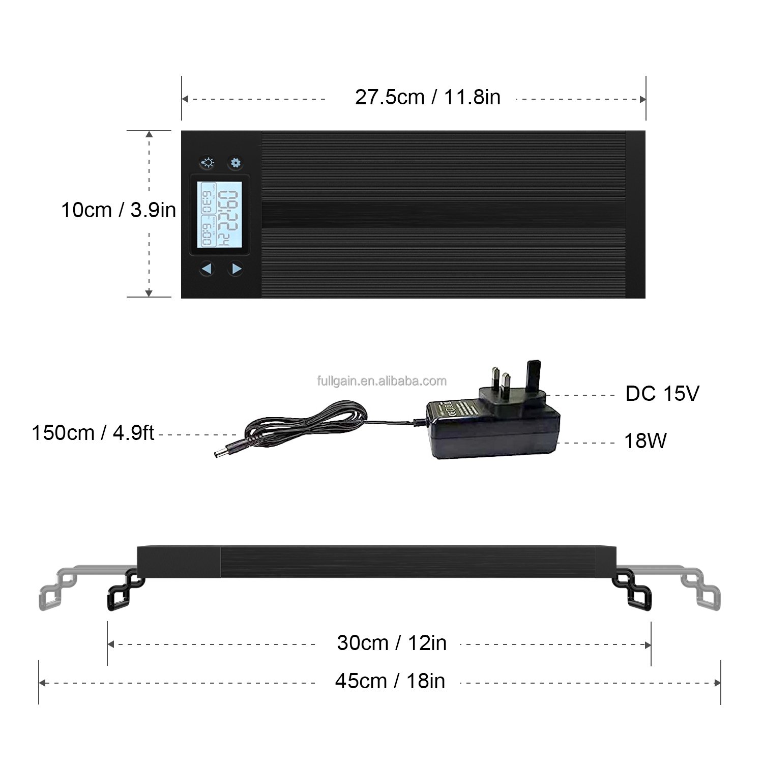 Full Spectrum Marine Aquarium Coral LED Light Suitable for 75-120 Inch Acrylic Fish Tank