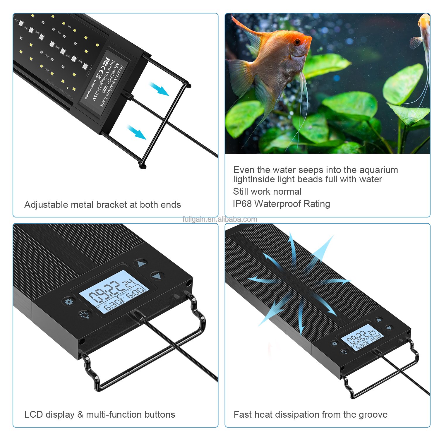 Full Spectrum Marine Aquarium Coral LED Light Suitable for 75-120 Inch Acrylic Fish Tank