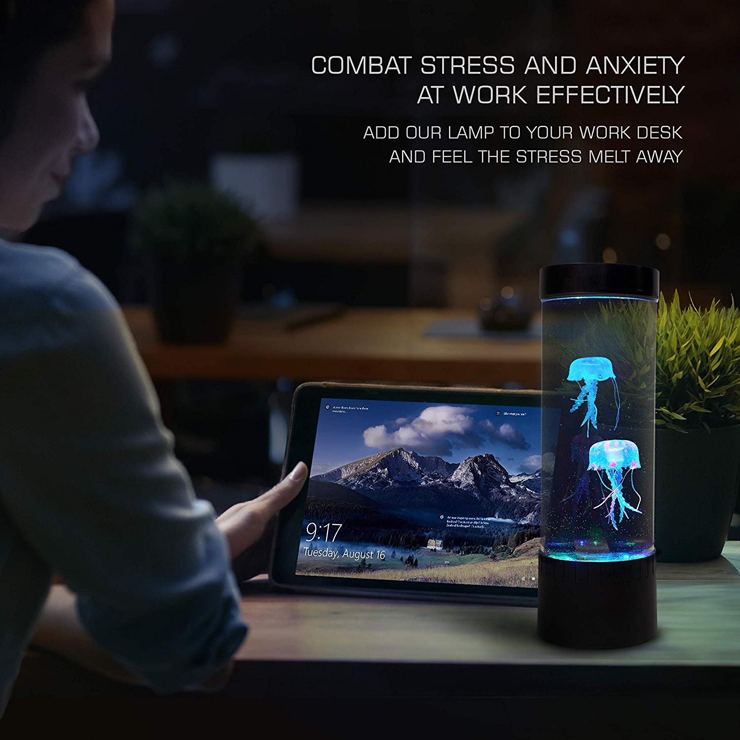 LED color changing jellyfish aquarium decoration lamp tank