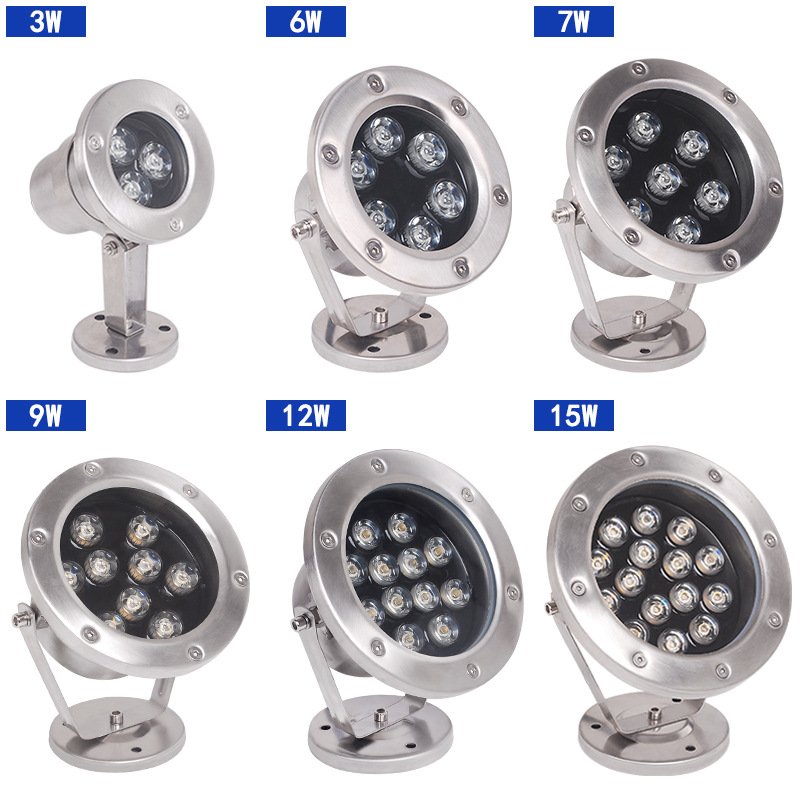 Commercial Underwater Luminaire Mini DMX512 RGB Above Ground Swimming Pools Lighting Underwater Multi Clourpe LED Lights Pond 3W