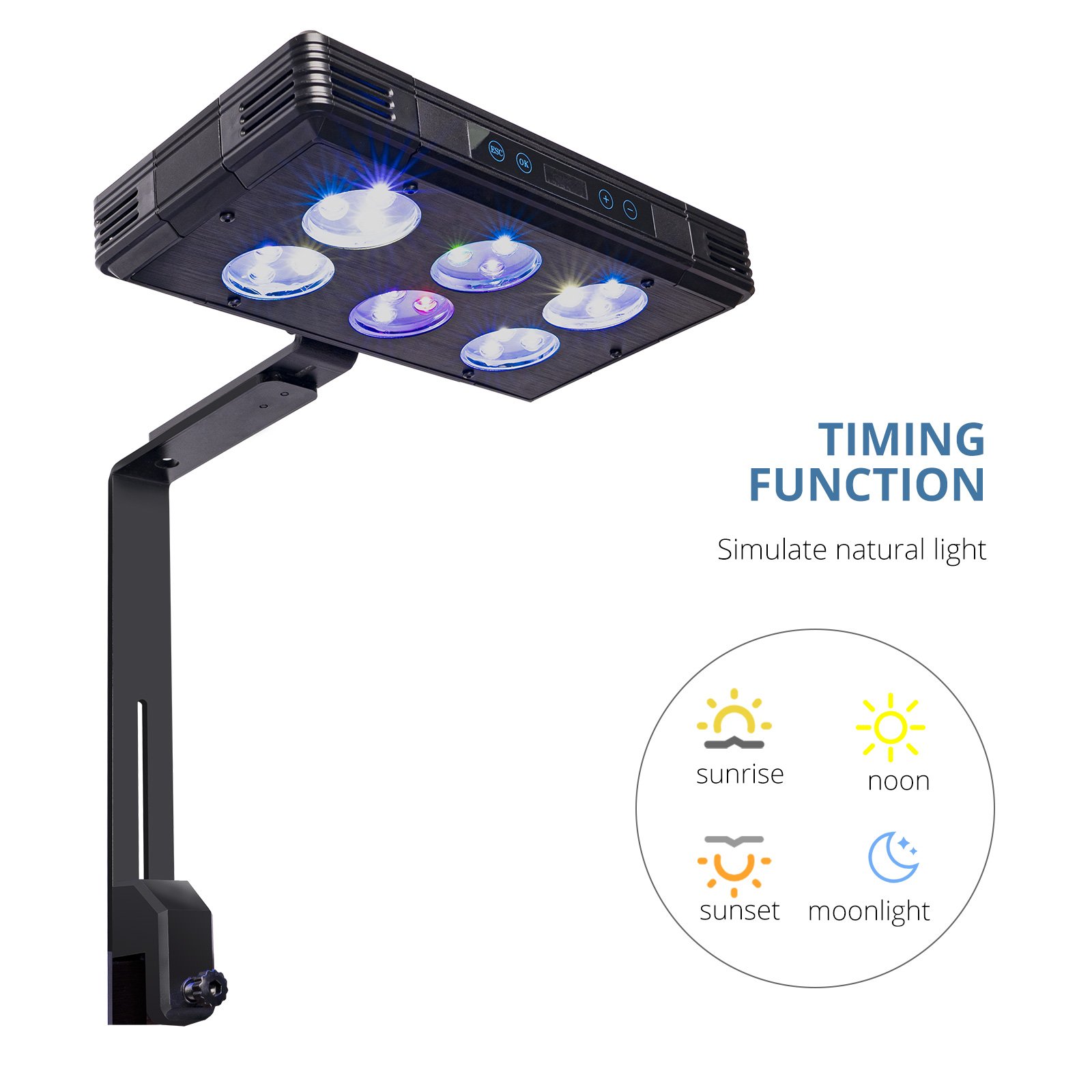 Gako A075 75w Saltwater LED Lamp 6 groups of lights High Power 110-240V Full spectrum aquarium light