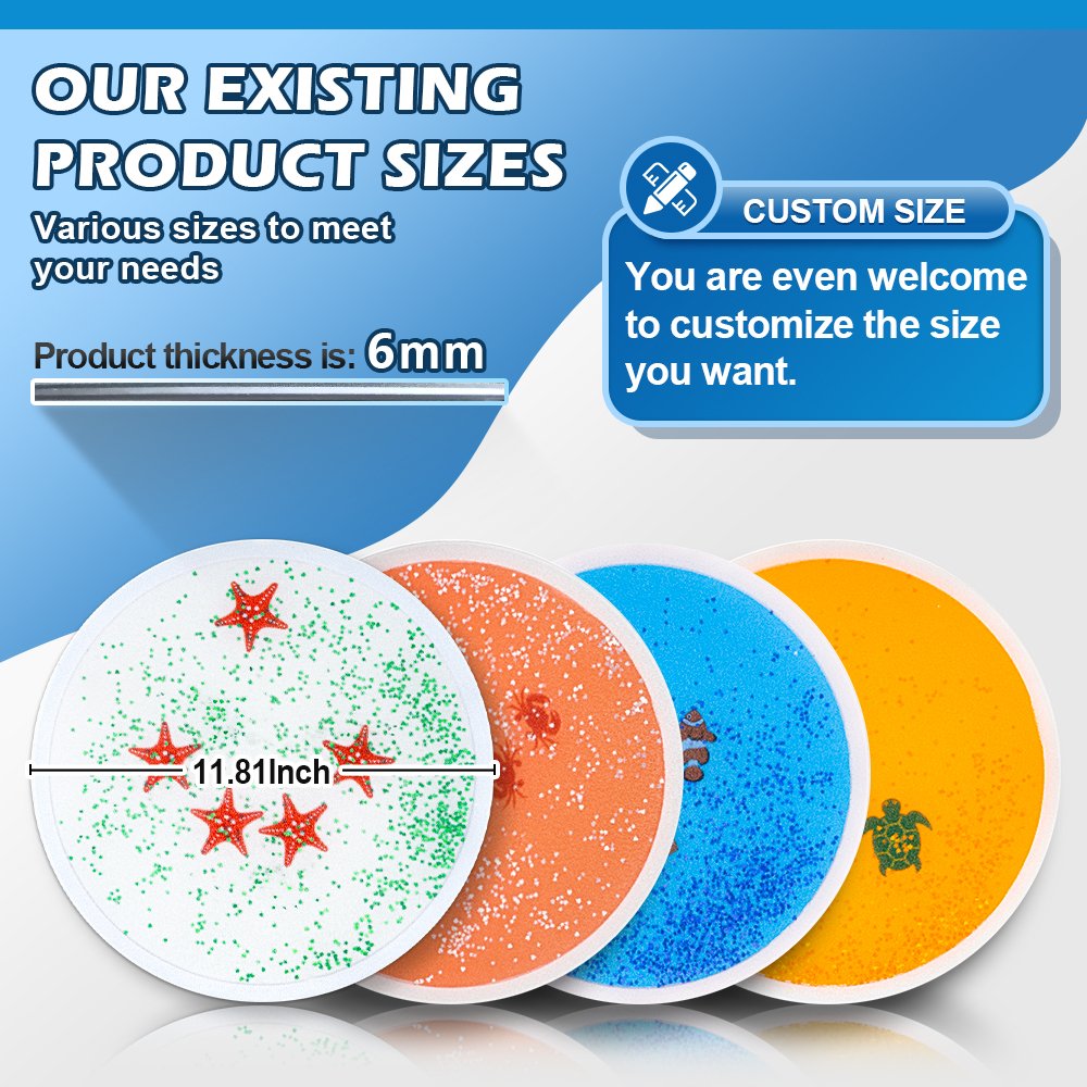 Aquarium circular liquid floor tiles sensory toys for children's puzzle toys suitable for the treatment of autism in children