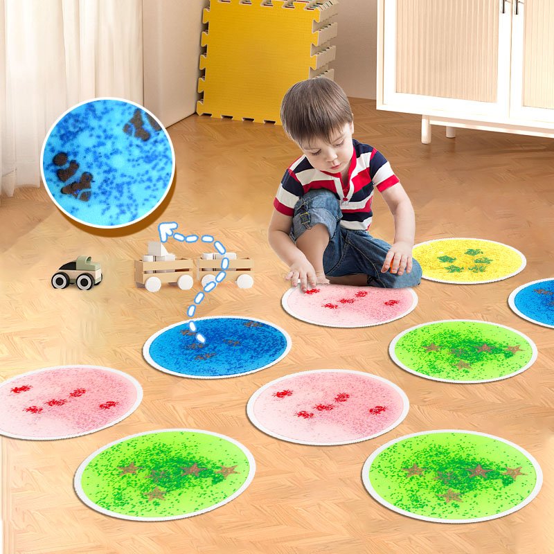 Aquarium circular liquid floor tiles sensory toys for children's puzzle toys suitable for the treatment of autism in children