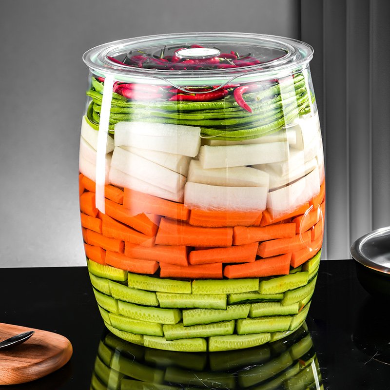 Transparent Pet Cat Dog Grain Bucket Moisture-Proof Dry Goods Storage Kitchen Container for Kimchi Pickling and Water Storage
