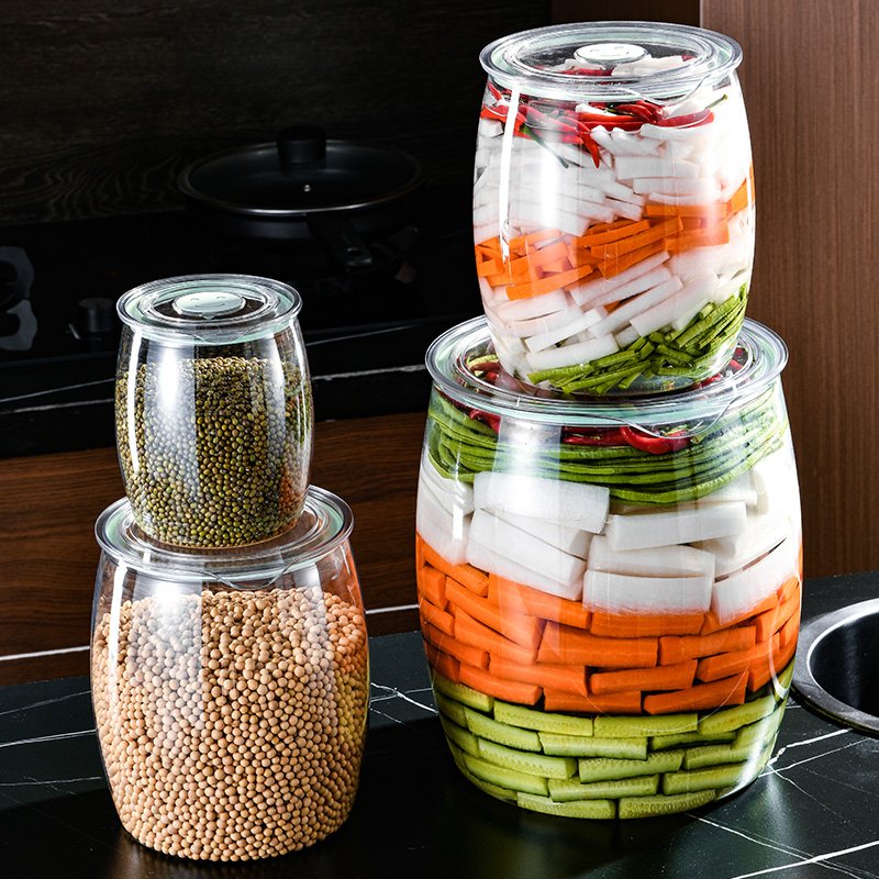 Transparent Pet Cat Dog Grain Bucket Moisture-Proof Dry Goods Storage Kitchen Container for Kimchi Pickling and Water Storage