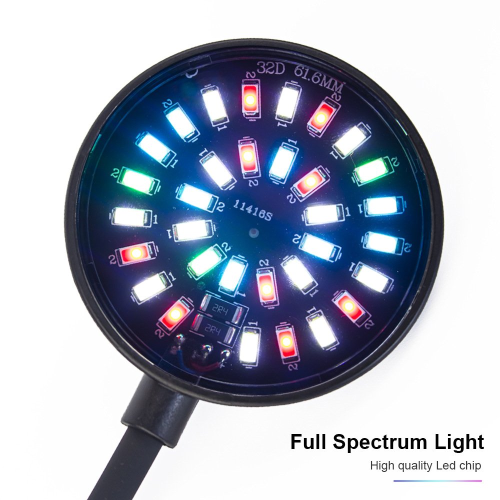 USB Aquarium Lamp 6W\7W Adjustable Brightness Mini Clip On Fish Tank Decoration Light Full Spectrum Phytolamp Water Grass Lights