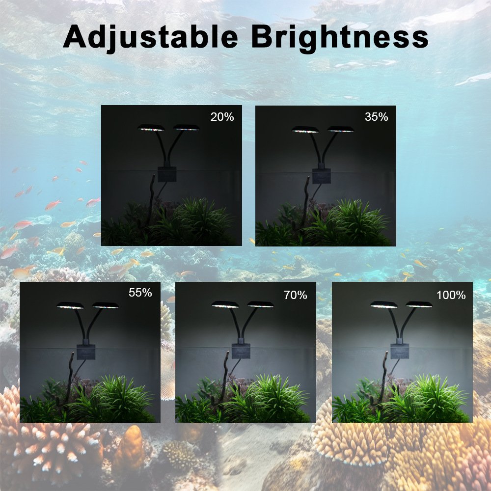 USB Aquarium Lamp 6W\7W Adjustable Brightness Mini Clip On Fish Tank Decoration Light Full Spectrum Phytolamp Water Grass Lights